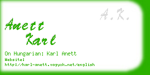 anett karl business card